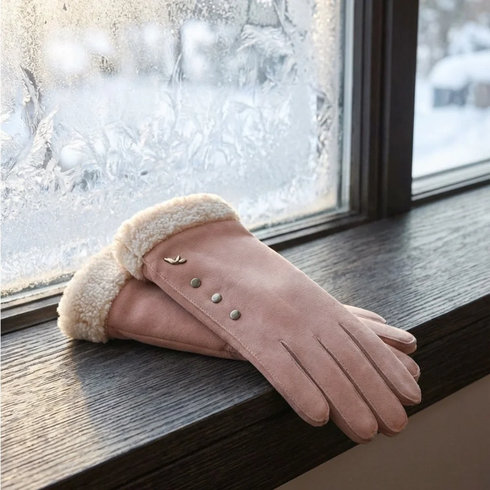 Koolaburra Blush Gloves with Fleece Trim